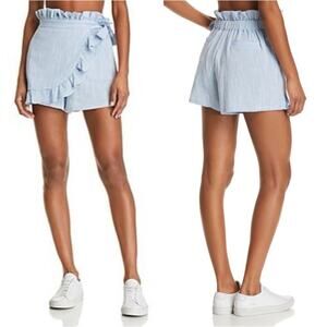 Misa Los Angeles Ania Skort Ruffle Shorts Medium Sky Blue 100% Cotton Preppy
